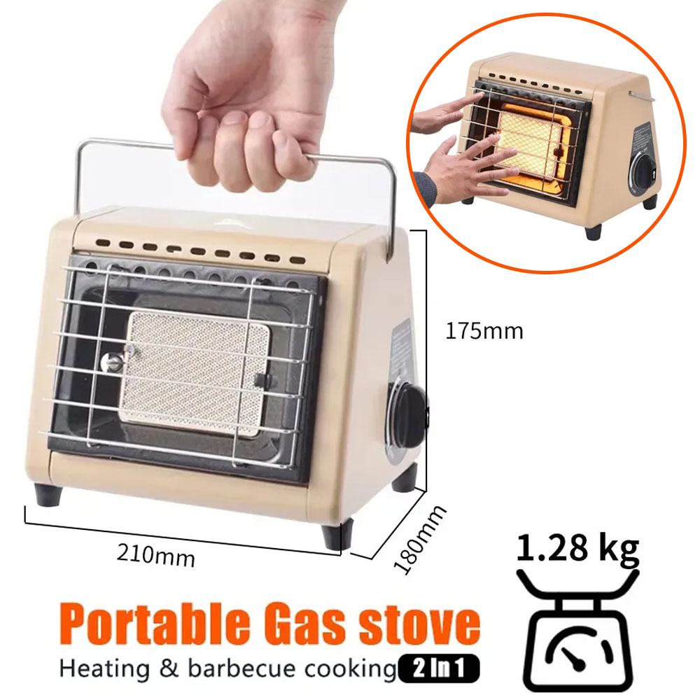Home Cooking Heater - Taşınabilir 2'si 1 Arada Gazlı Soba