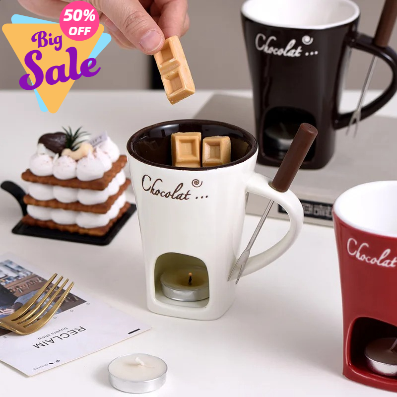 Fondue Pot Ceramic - 130 ml Çikolata Fondü Kupası Eritme