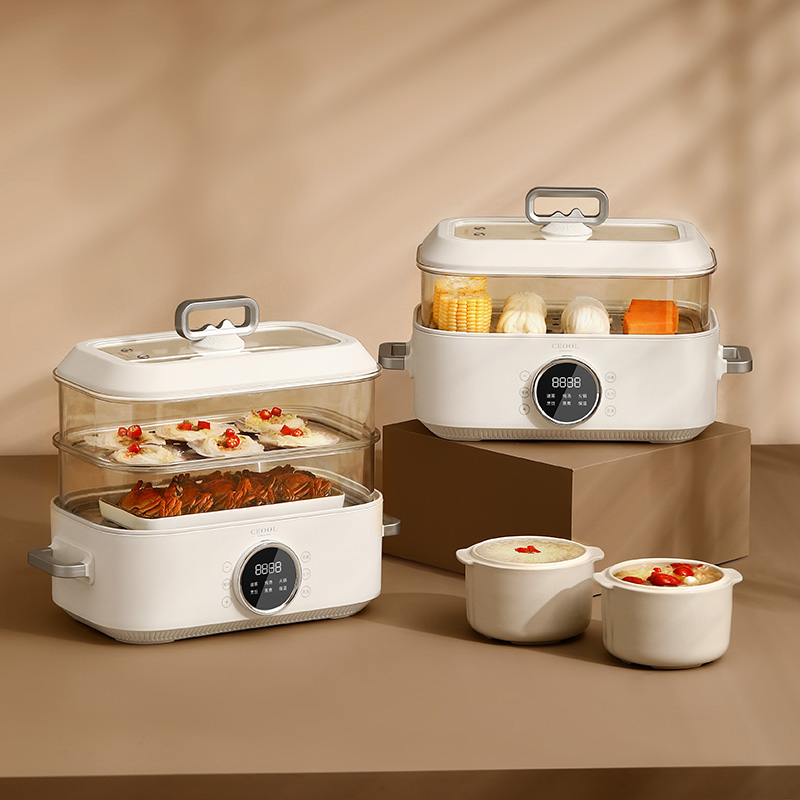 Home Cooking Fast Foods - 10L 3'ü 1 Arada Elektrikli Buharlı