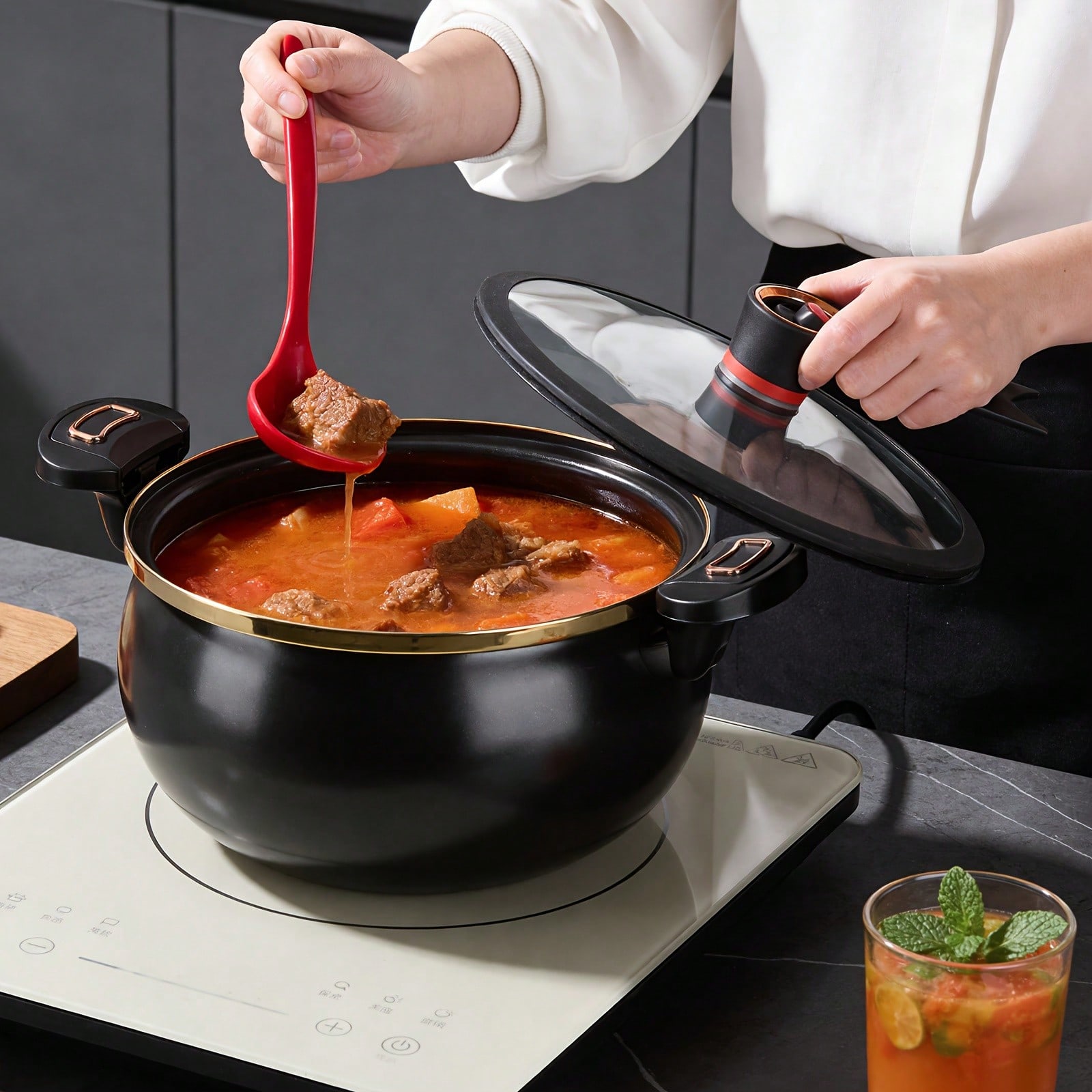 1 Adet Büyük 8.45QT Yapışmaz G - Home Cooking Fast Foods incelemesi ve fiyatı